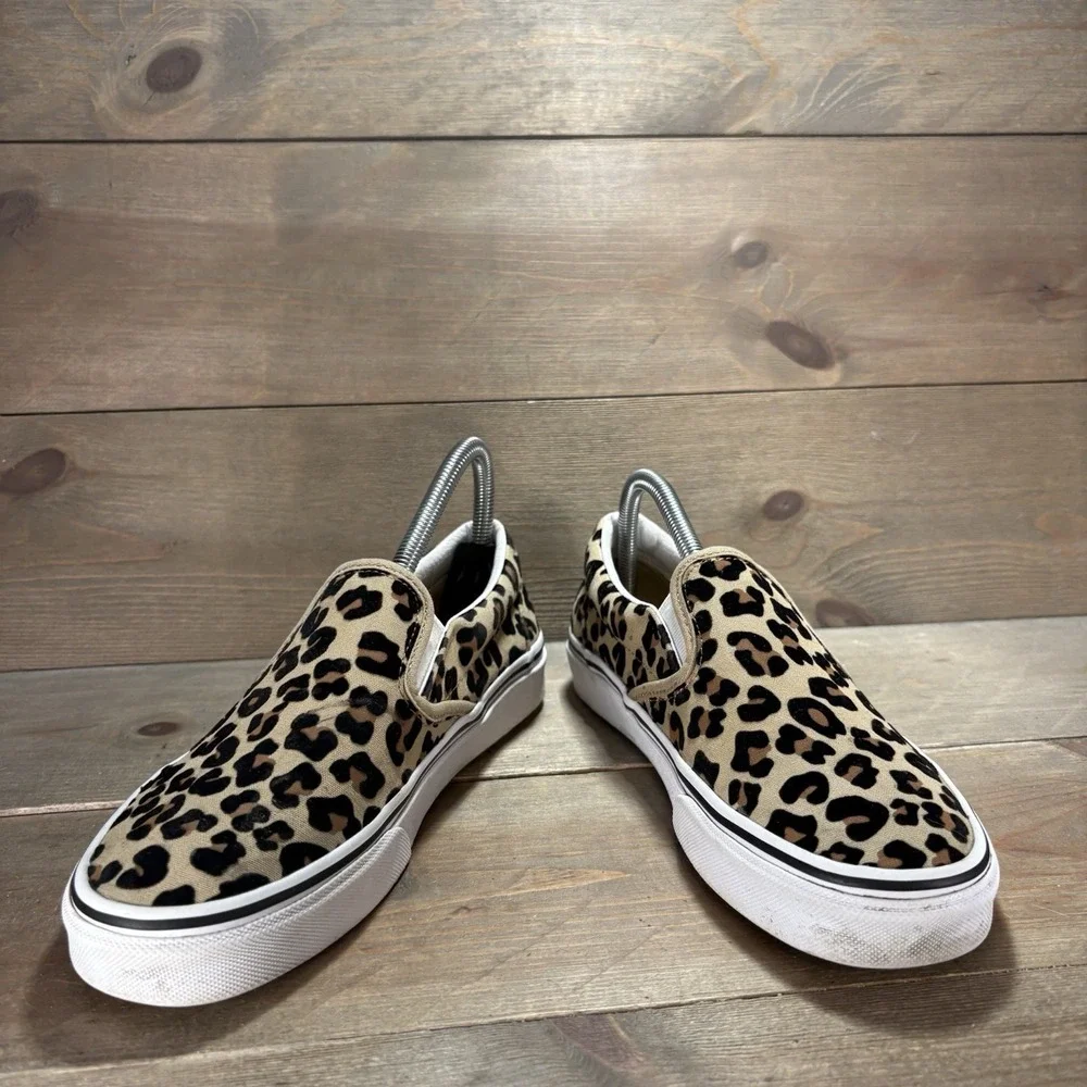 vans classic womens size 7.5 shoes brown leopard print athletic skate sneakers - Picture 3 of 9
